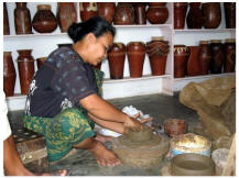 A women with pottrey handmade
