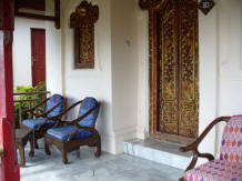 Wooden chairs and door