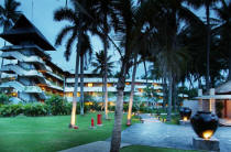 the villa and cocnut trees