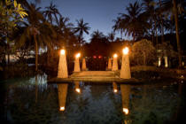 View swimming pool and the light