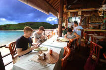 The passengers at restaurant